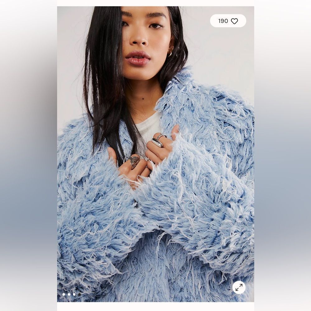 Free People KSENIASCHNAIDER Denim Fur Jacket